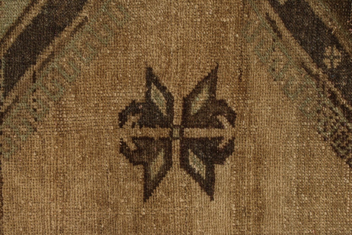 5x12 Ivory and Brown Turkish Tribal Runner