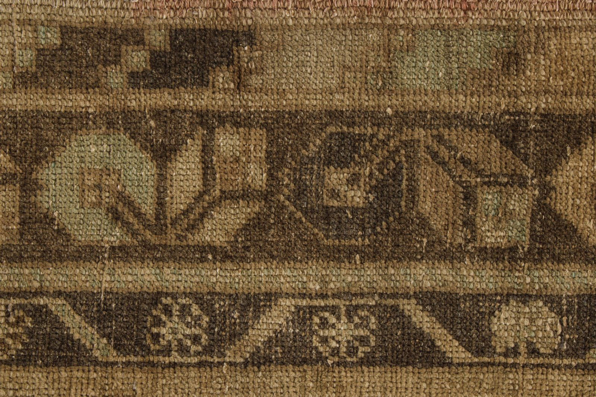 5x12 Ivory and Brown Turkish Tribal Runner