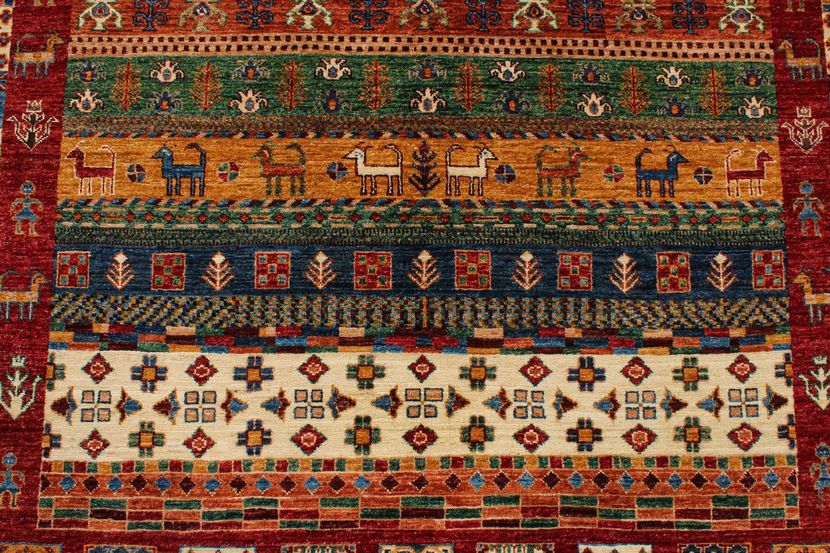6x8 Multicolor Turkish Tribal Rug