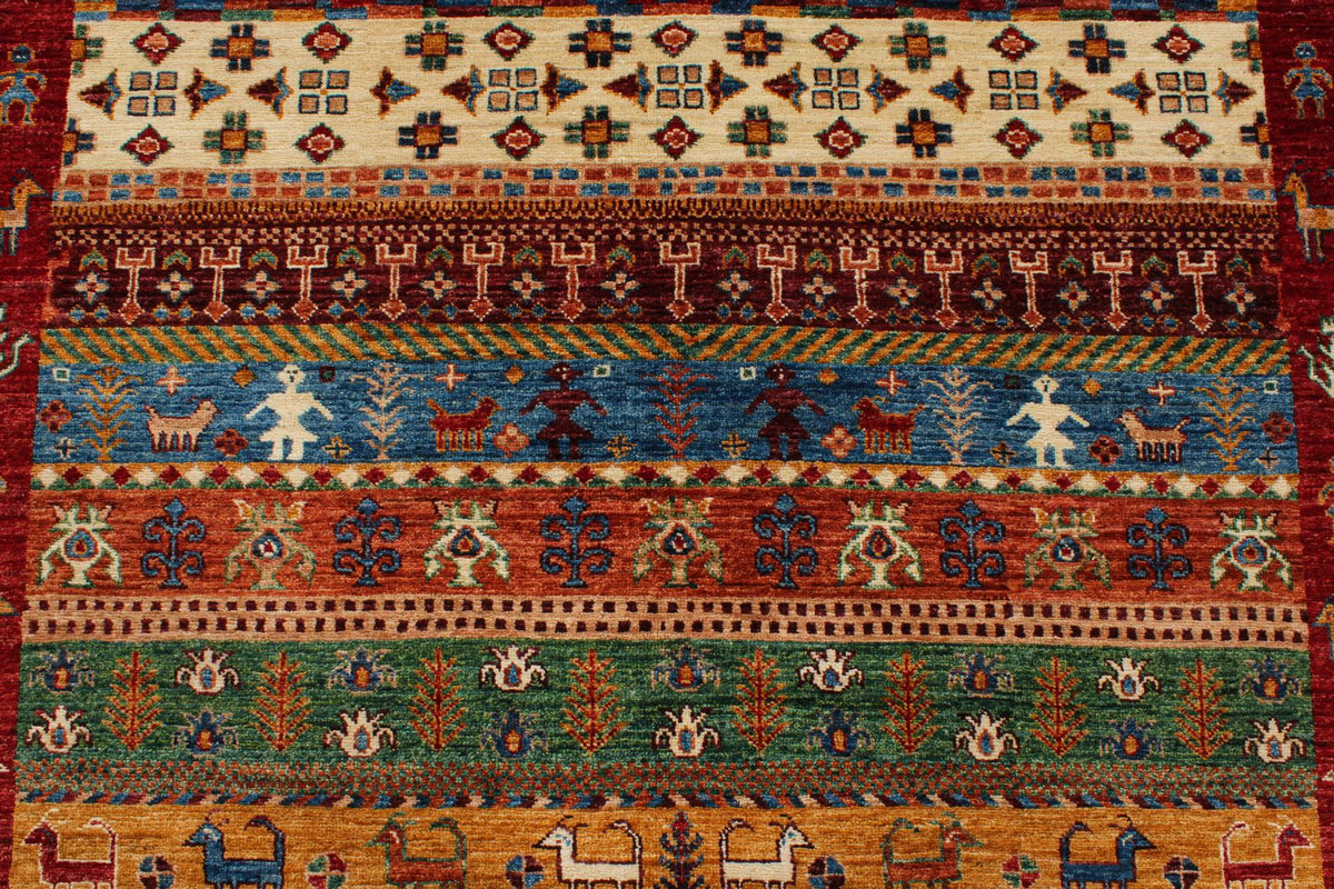 6x8 Multicolor Turkish Tribal Rug