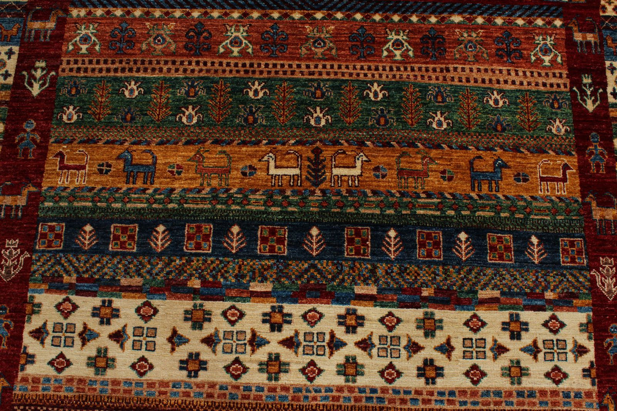 6x8 Multicolor Turkish Tribal Rug