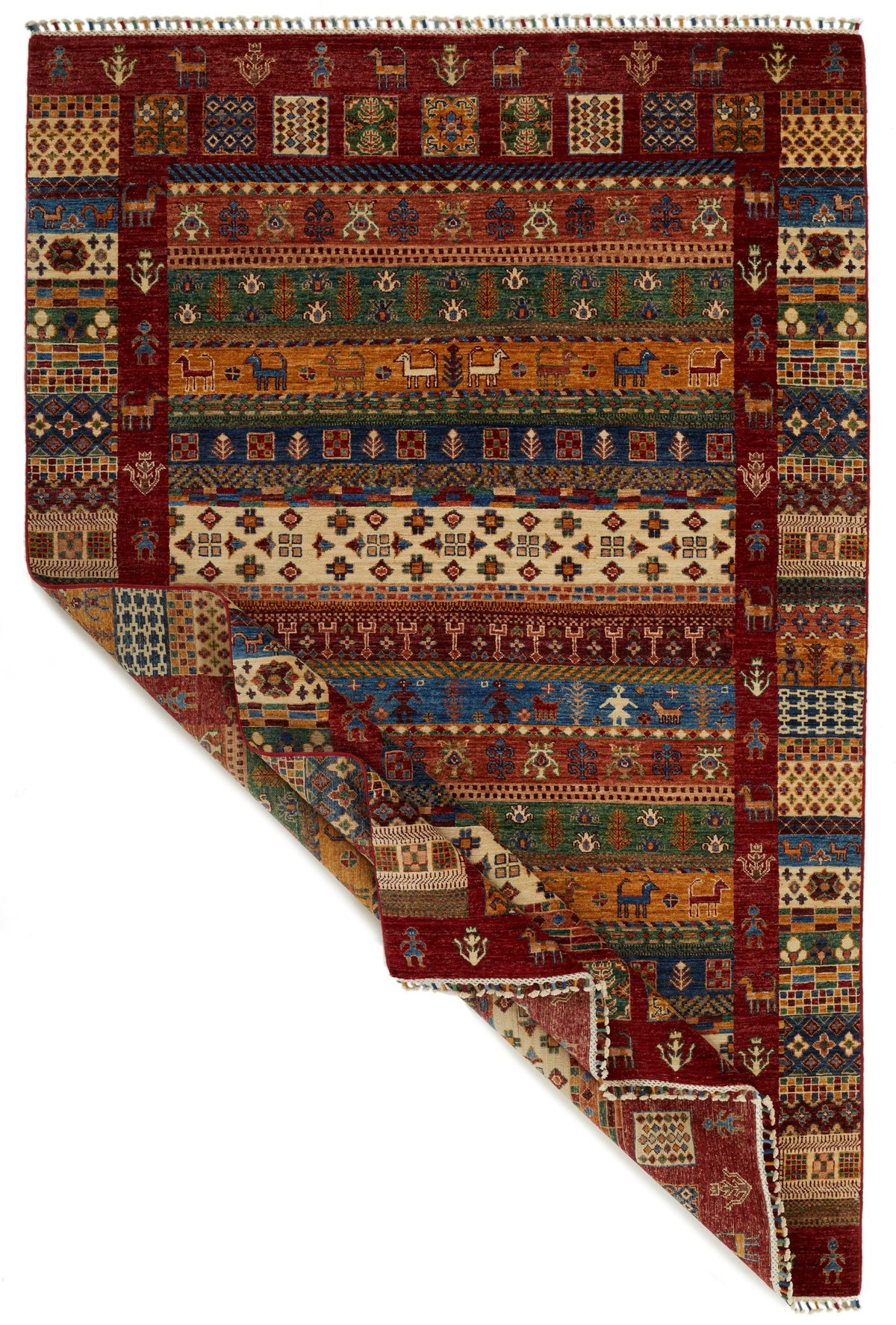 6x8 Multicolor Turkish Tribal Rug