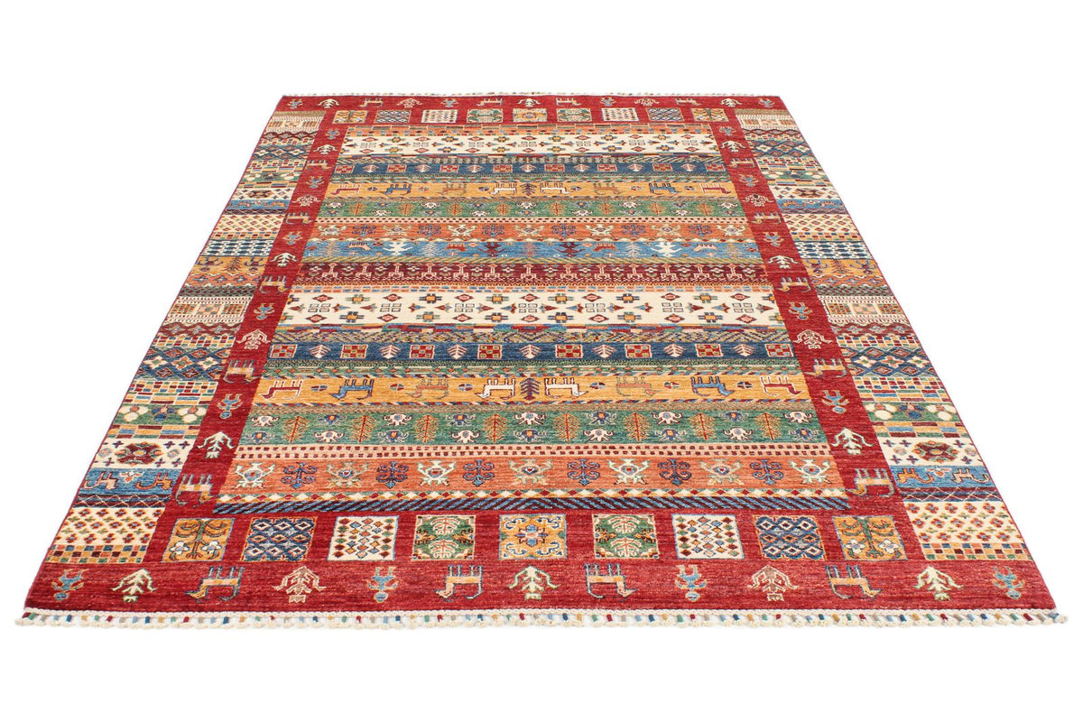 6x8 Multicolor Turkish Tribal Rug