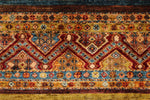 5x7 Multicolor and Red Tribal Rug