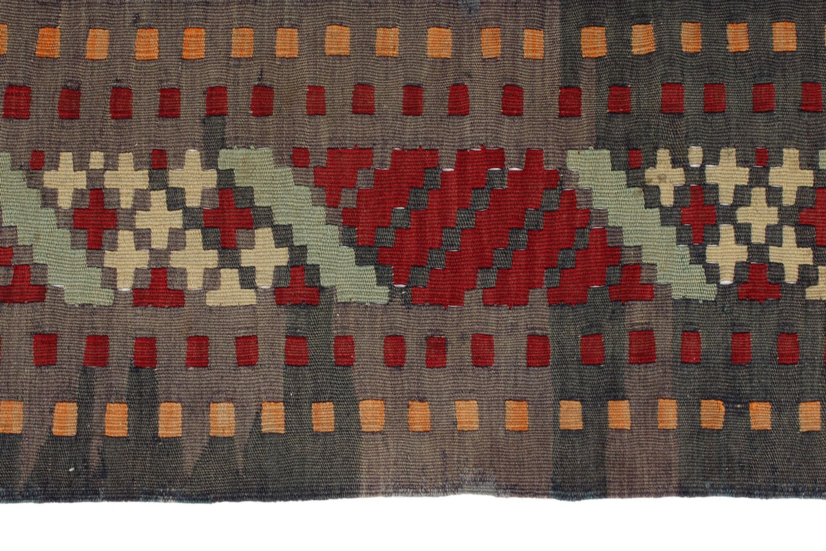 9x10 Red and Blue Turkish Tribal Rug