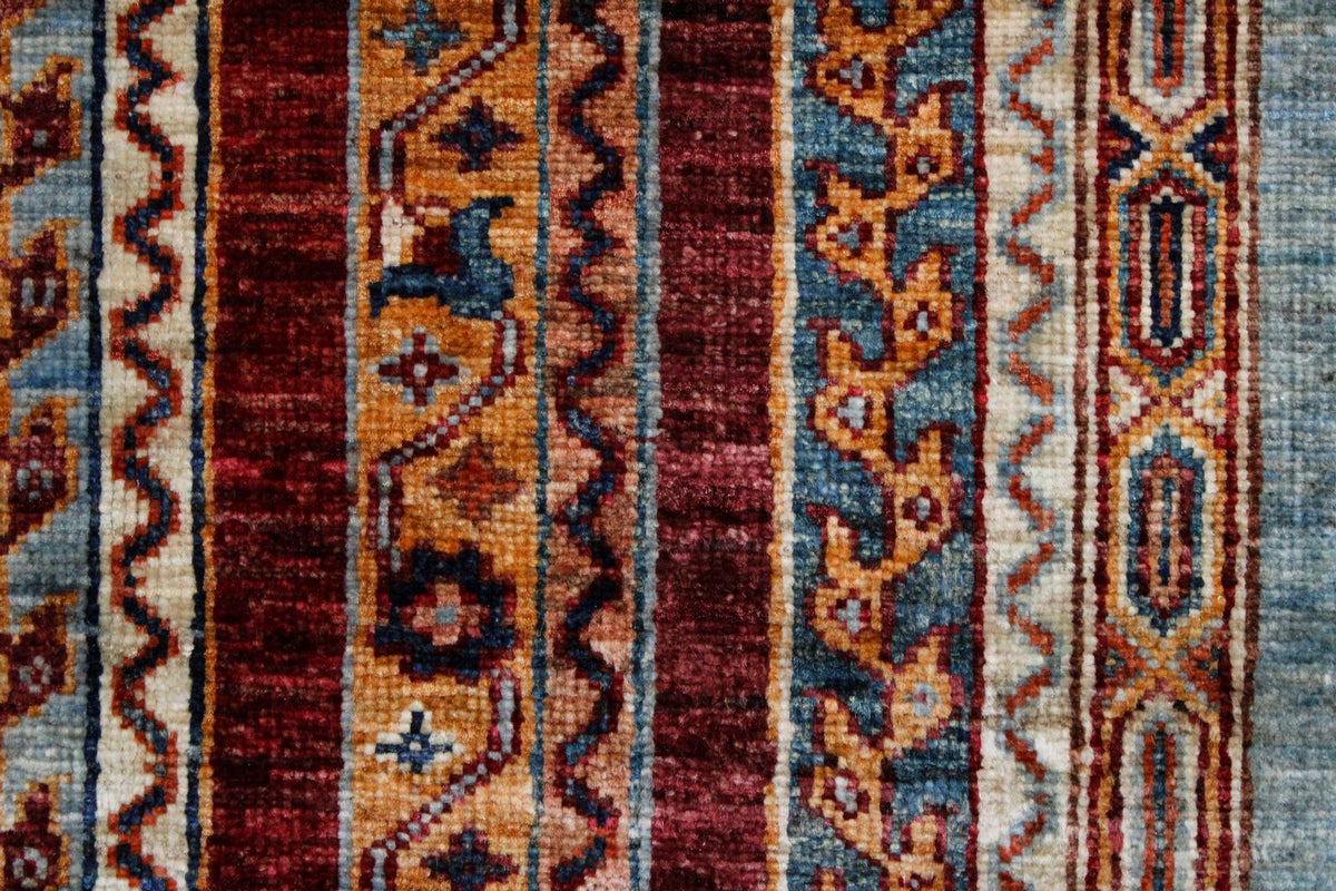 3x9 Blue and Multicolor Turkish Tribal Runner