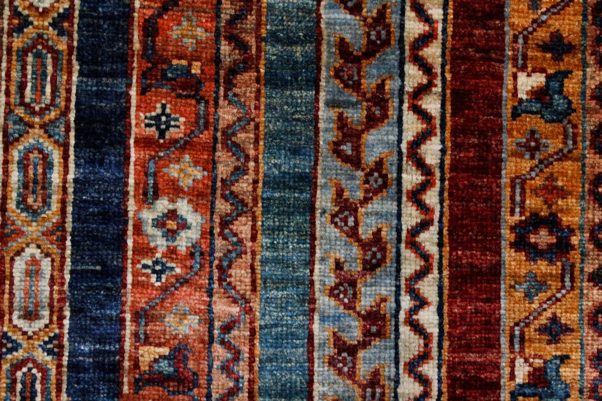 3x9 Blue and Multicolor Turkish Tribal Runner