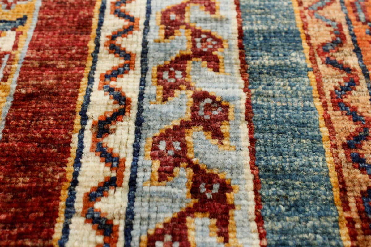 3x9 Blue and Multicolor Turkish Tribal Runner
