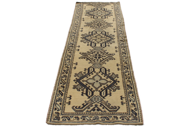 3x11 Brown and Navy Turkish Tribal Runner