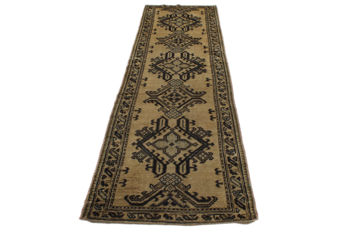 3x11 Brown and Navy Turkish Tribal Runner