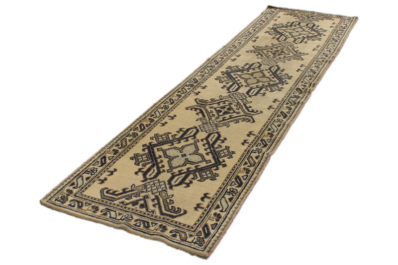 3x11 Brown and Navy Turkish Tribal Runner