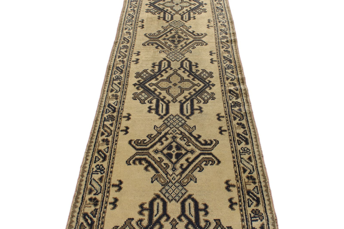 3x11 Brown and Navy Turkish Tribal Runner