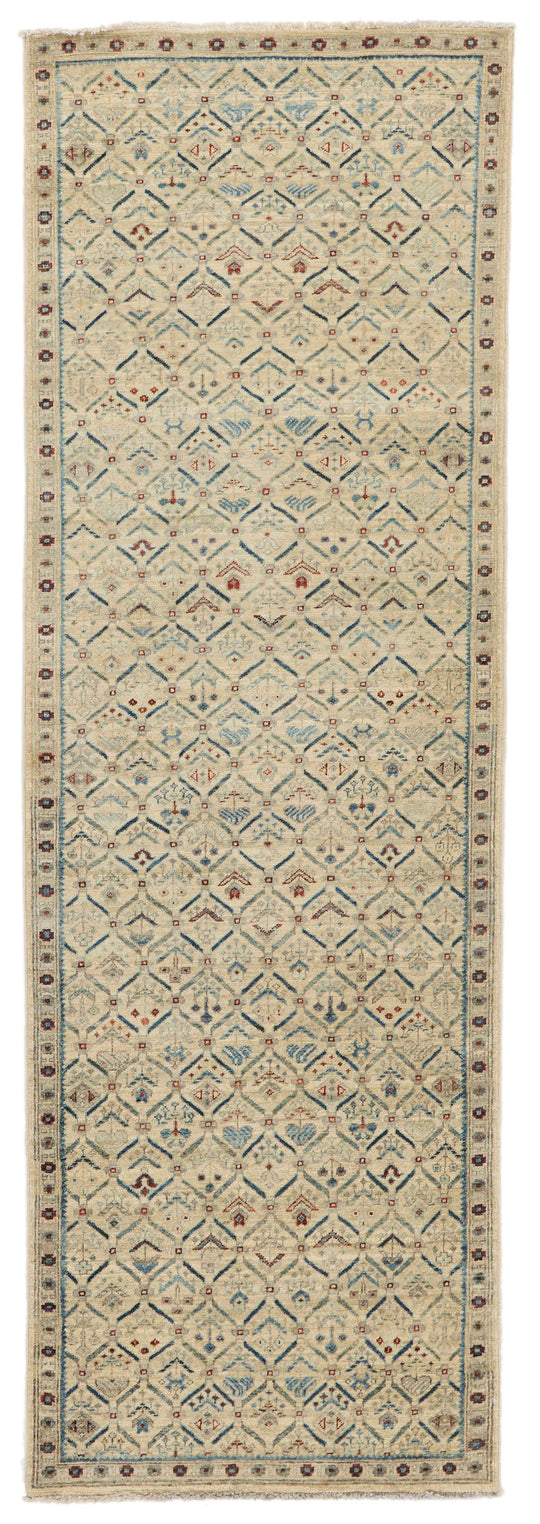 3x8 Ivory and Multicolor Traditional Runner