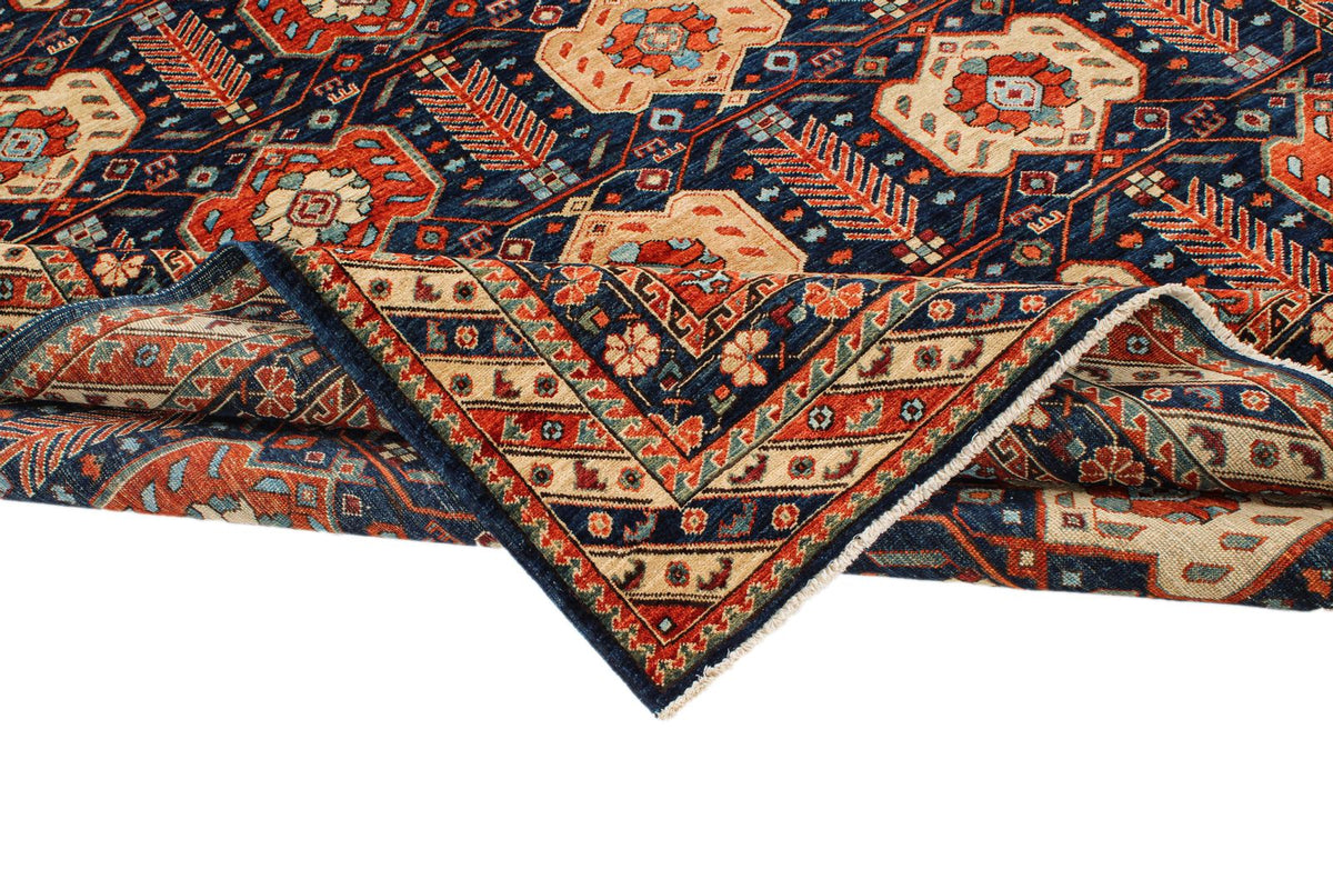 8x10 Navy and Ivory Turkish Traditional Rug