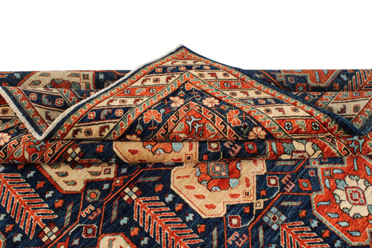 8x10 Navy and Ivory Turkish Traditional Rug