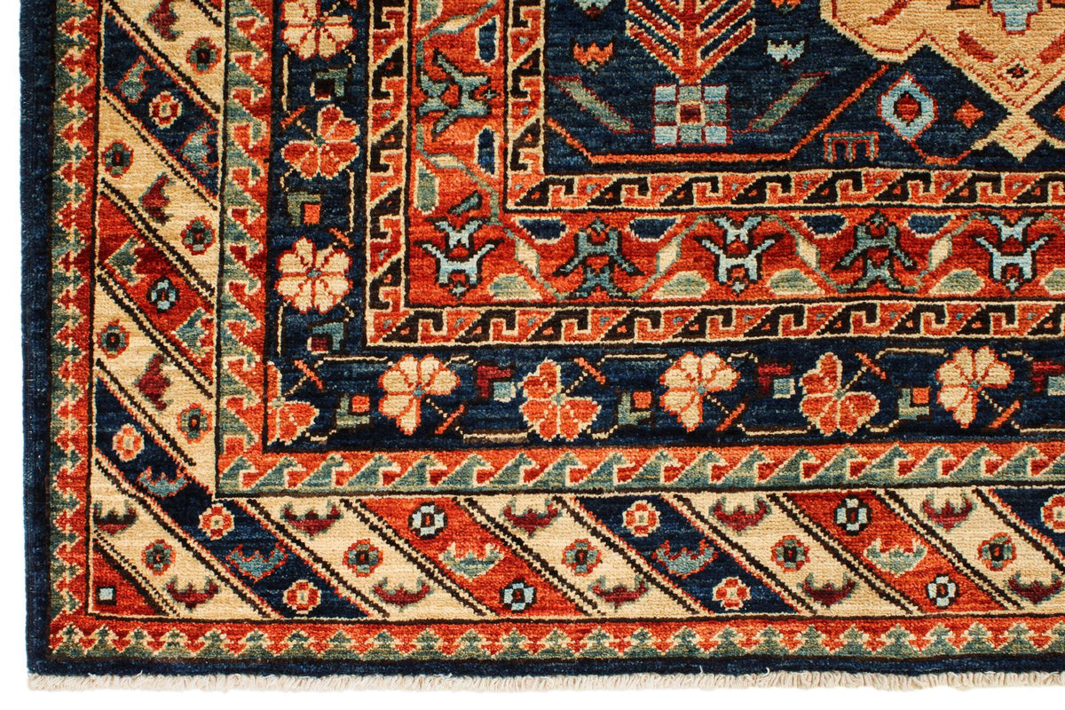 8x10 Navy and Ivory Turkish Traditional Rug