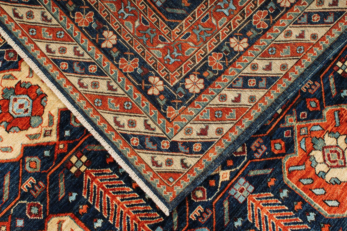 8x10 Navy and Ivory Turkish Traditional Rug