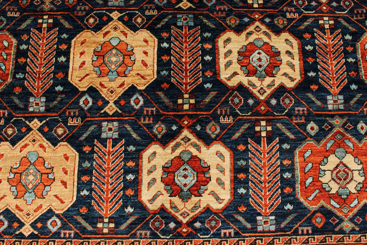 8x10 Navy and Ivory Turkish Traditional Rug