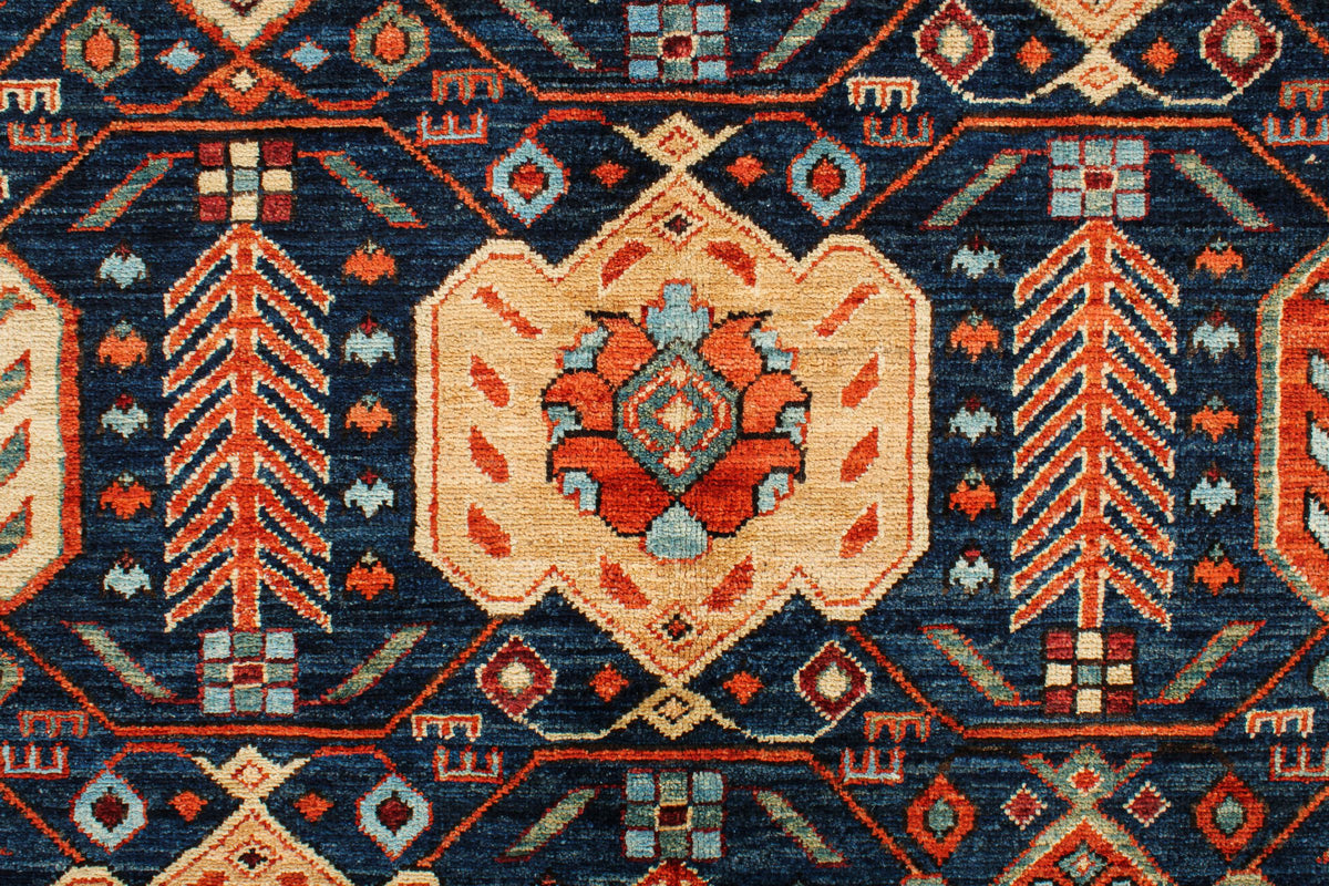 8x10 Navy and Ivory Turkish Traditional Rug