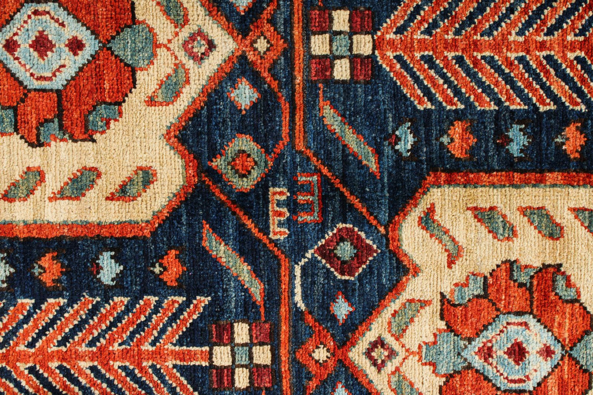 8x10 Navy and Ivory Turkish Traditional Rug