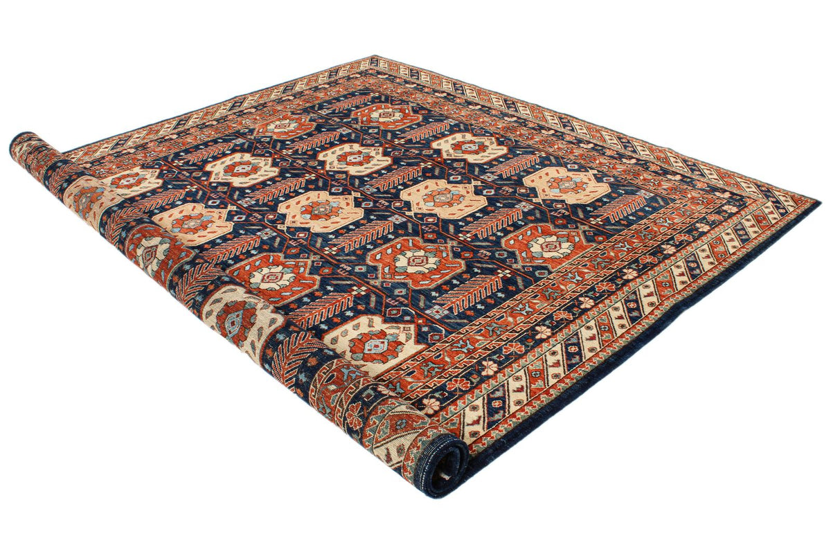 8x10 Navy and Ivory Turkish Traditional Rug