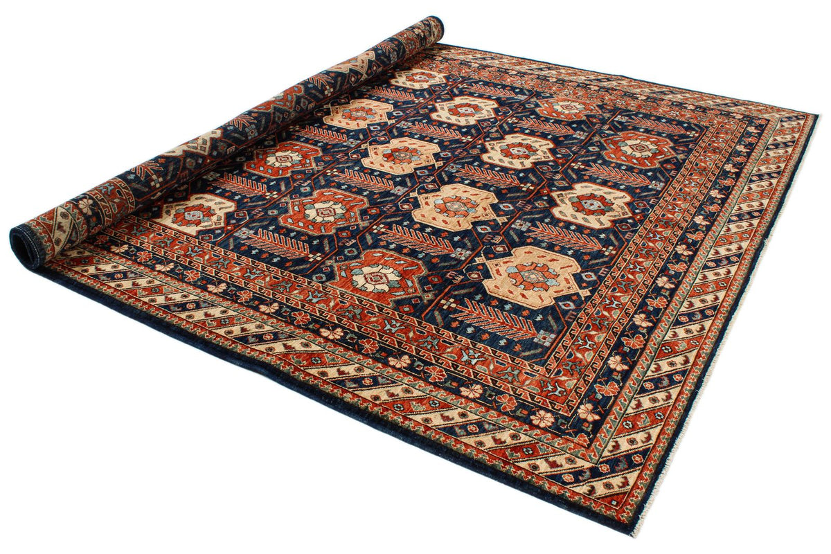 8x10 Navy and Ivory Turkish Traditional Rug