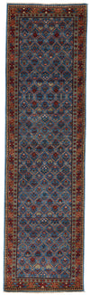 3x10 Blue and Red Traditional Runner