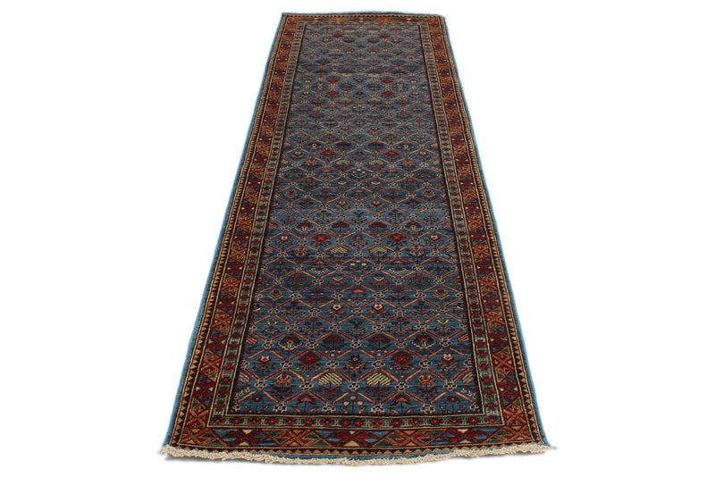 3x10 Blue and Red Traditional Runner