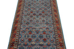 3x10 Blue and Red Traditional Runner