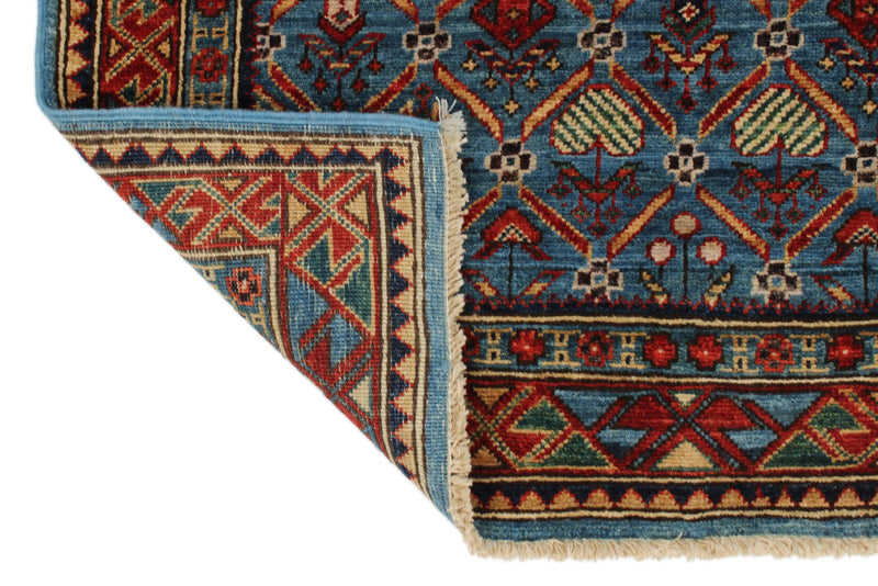 3x10 Blue and Red Traditional Runner