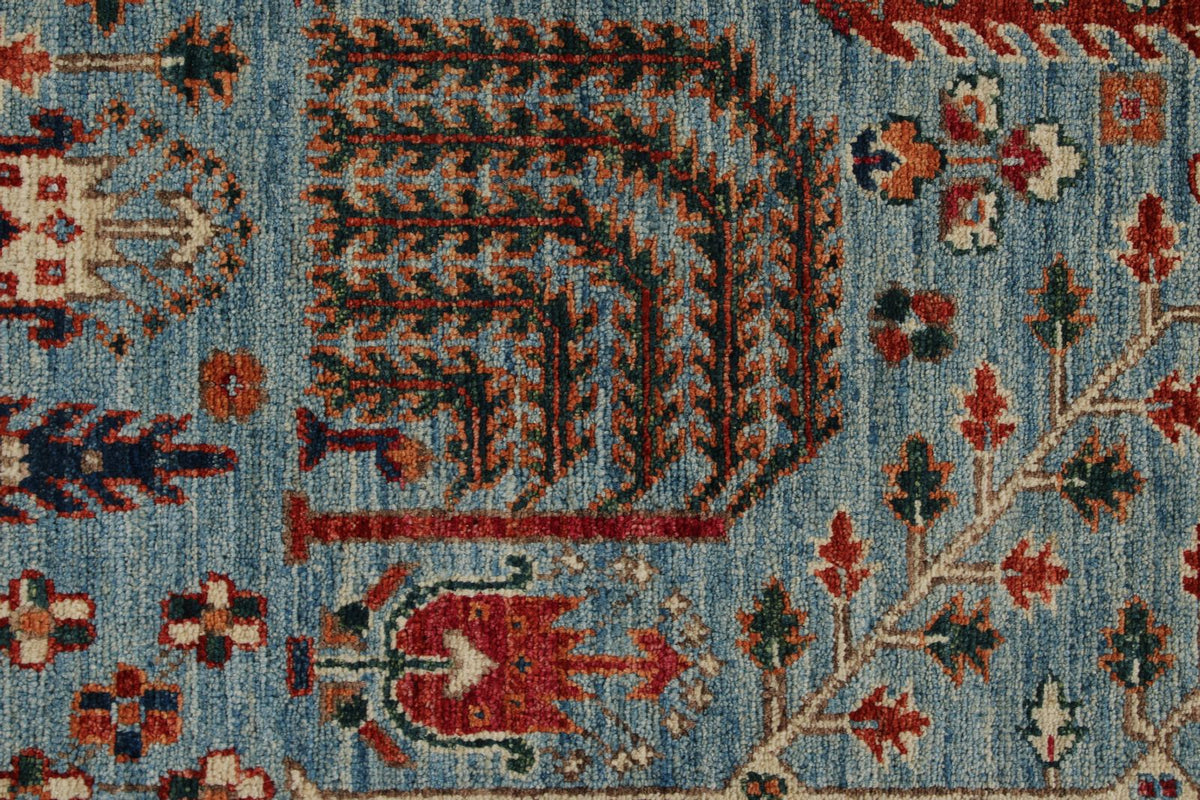 10x14 Navy and Blue Anatolian Traditional Rug