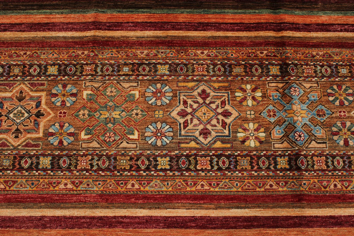 9x12 Red and Multicolor Tribal Rug
