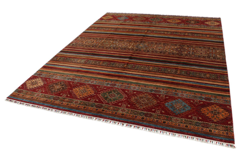 9x12 Red and Multicolor Tribal Rug