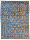 9x12 Light Blue and Blue Anatolian Traditional Rug