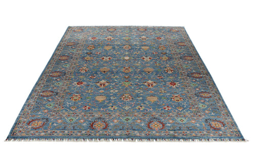 9x12 Light Blue and Blue Anatolian Traditional Rug