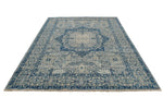 6x9 Blue and Gray Turkish Tribal Rug