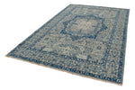 6x9 Blue and Gray Turkish Tribal Rug