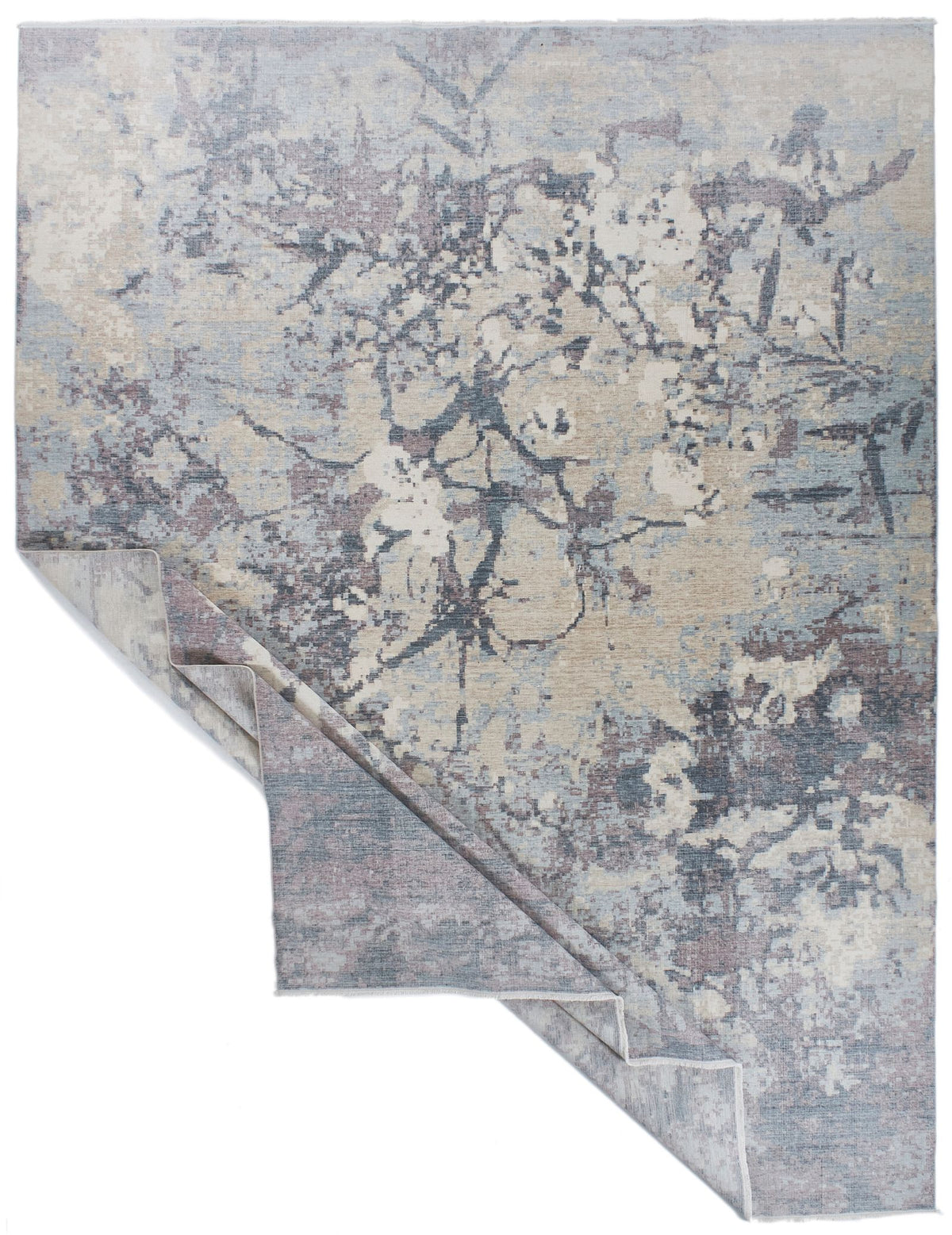 10x13 Gray and Purple Modern Contemporary Rug