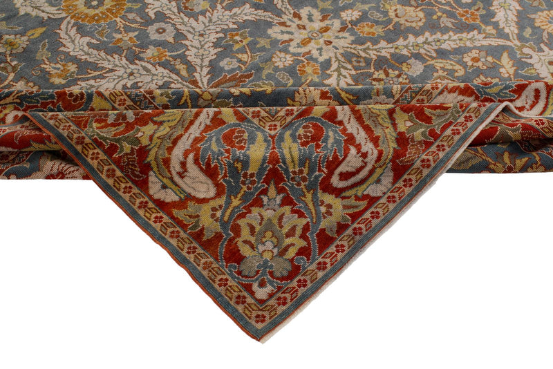 10x13 Gray and Orange Turkish Oushak Rug