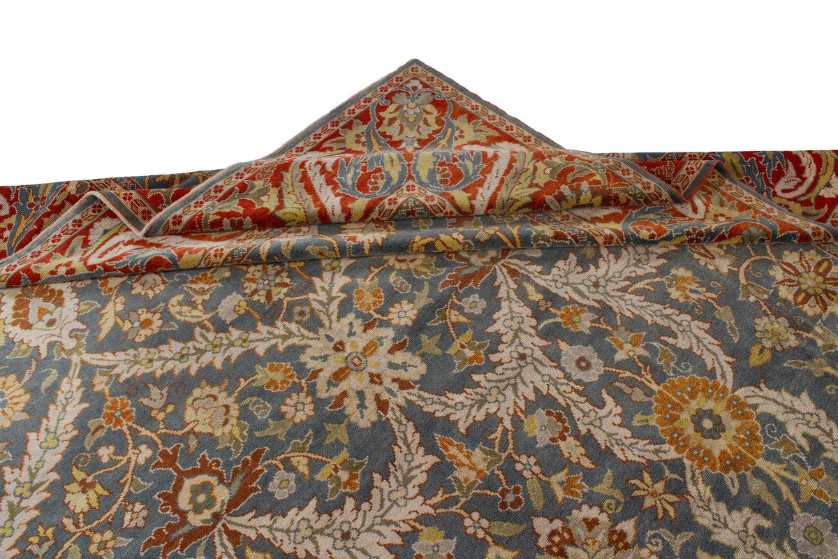 10x13 Gray and Orange Turkish Oushak Rug