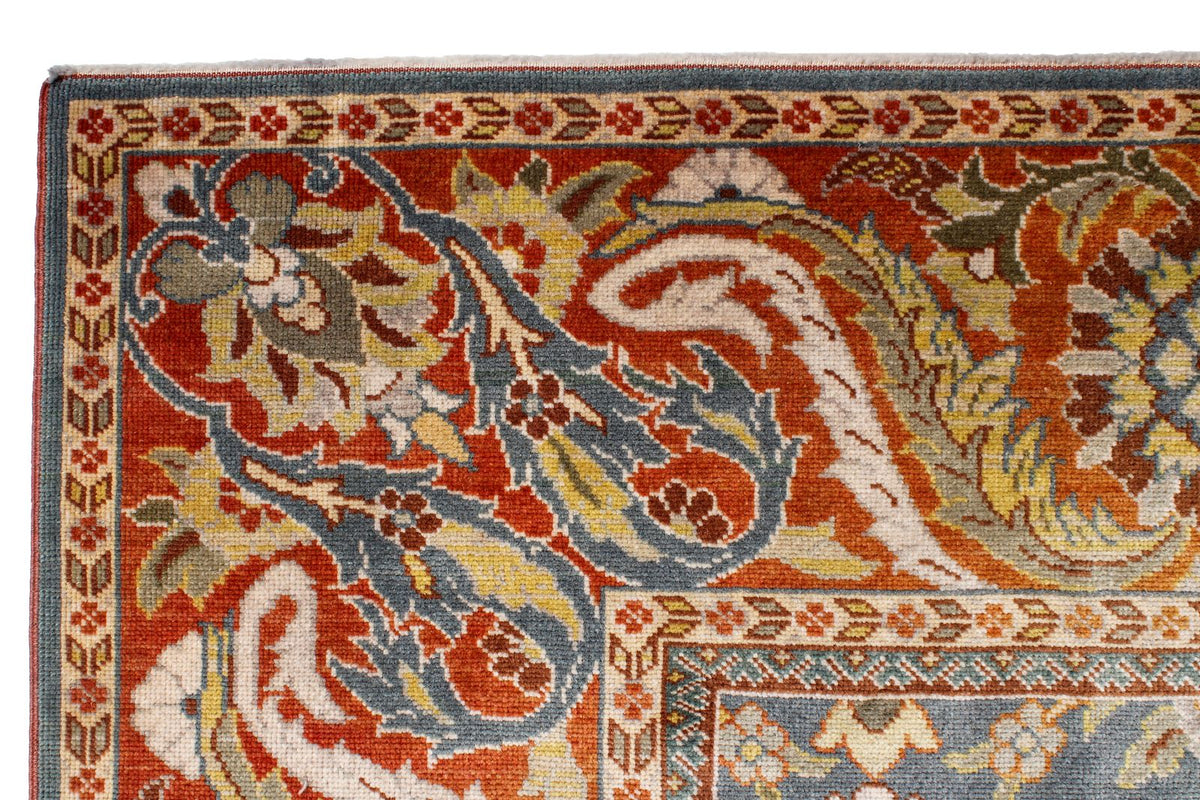 10x13 Gray and Orange Turkish Oushak Rug