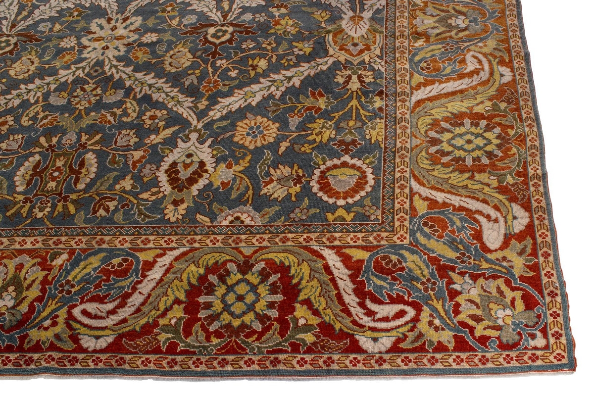 10x13 Gray and Orange Turkish Oushak Rug