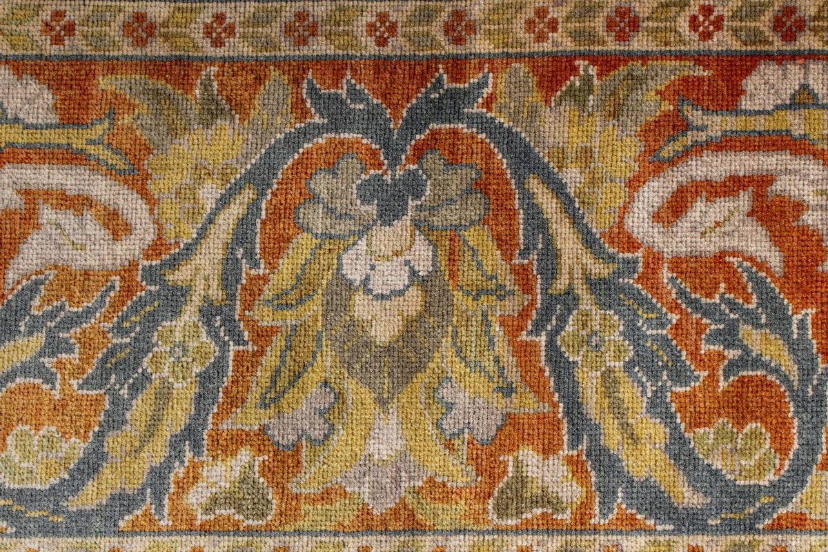 10x13 Gray and Orange Turkish Oushak Rug