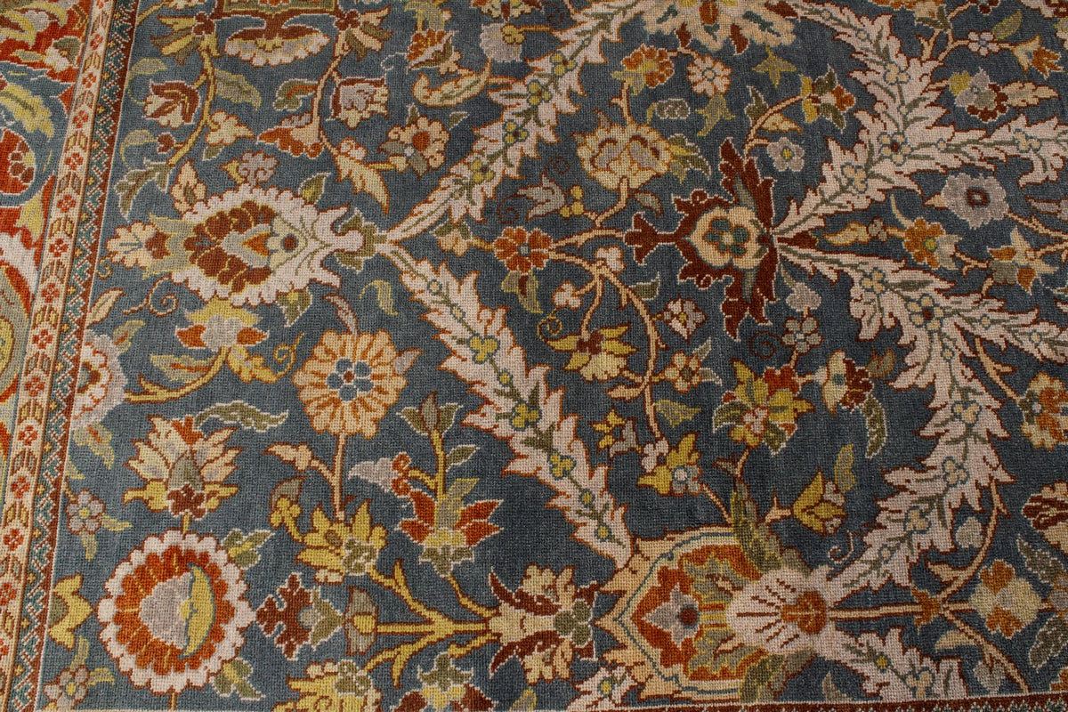 10x13 Gray and Orange Turkish Oushak Rug