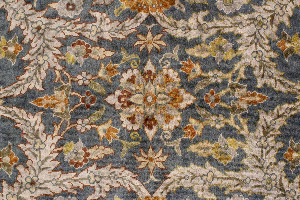 10x13 Gray and Orange Turkish Oushak Rug