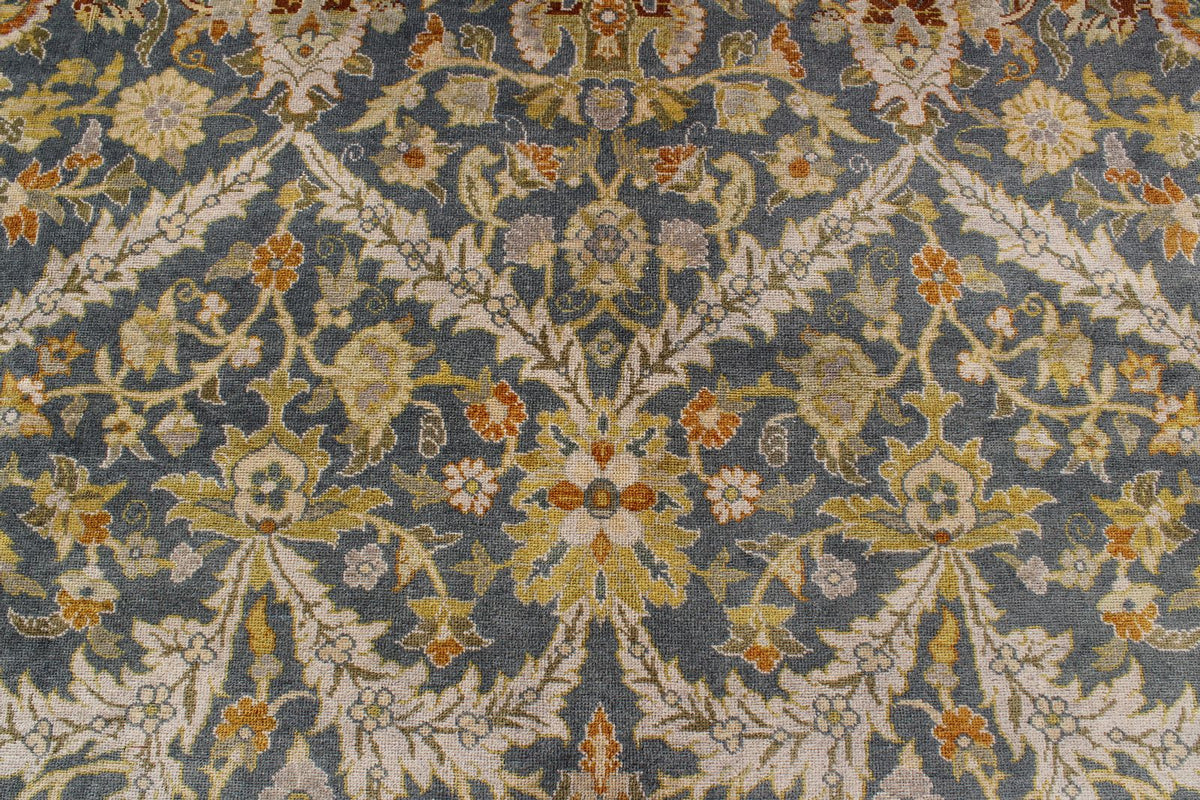 10x13 Gray and Orange Turkish Oushak Rug