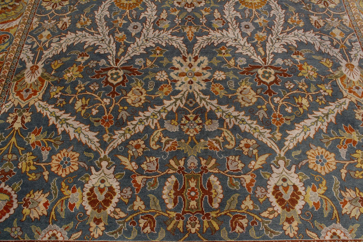 10x13 Gray and Orange Turkish Oushak Rug
