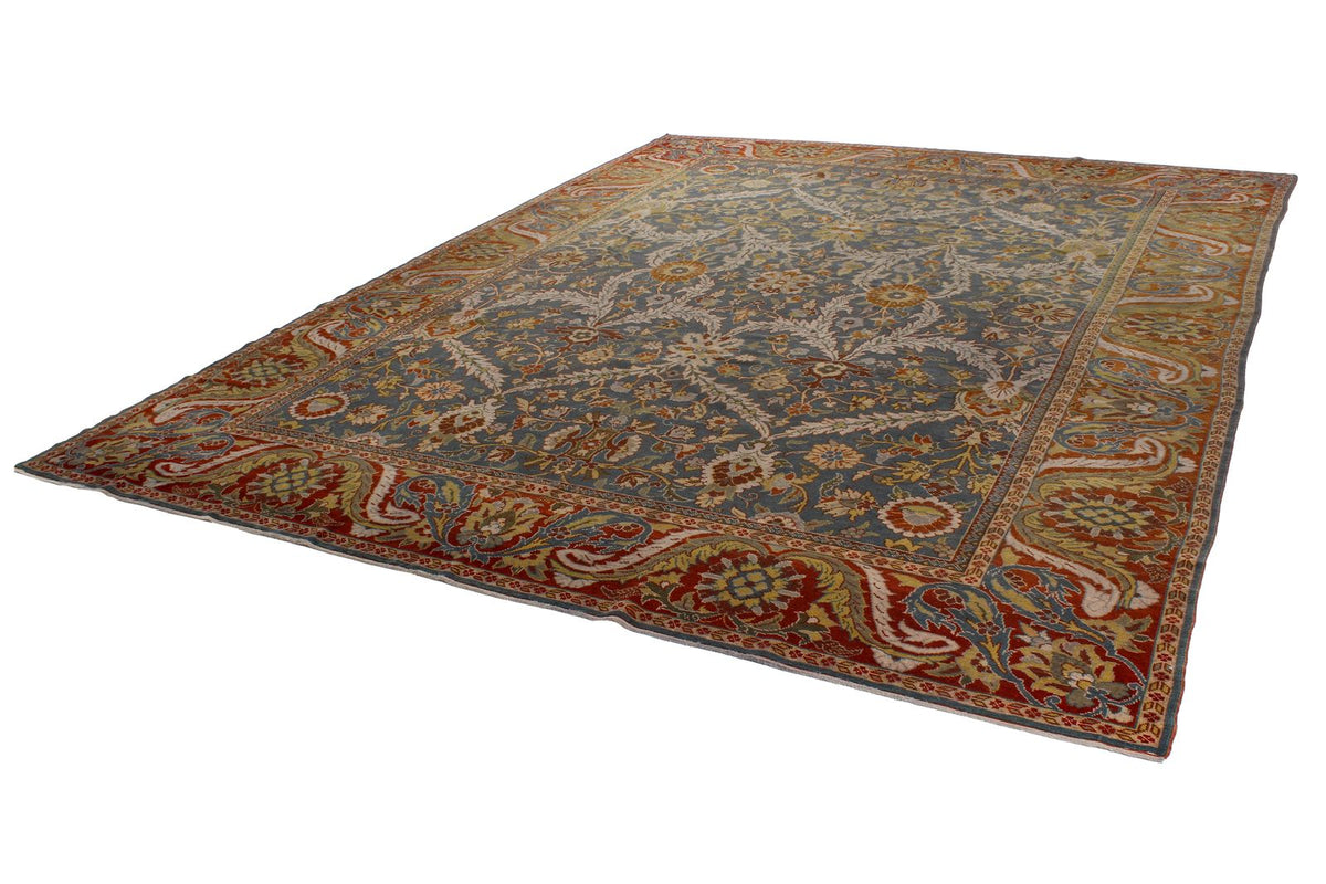 10x13 Gray and Orange Turkish Oushak Rug