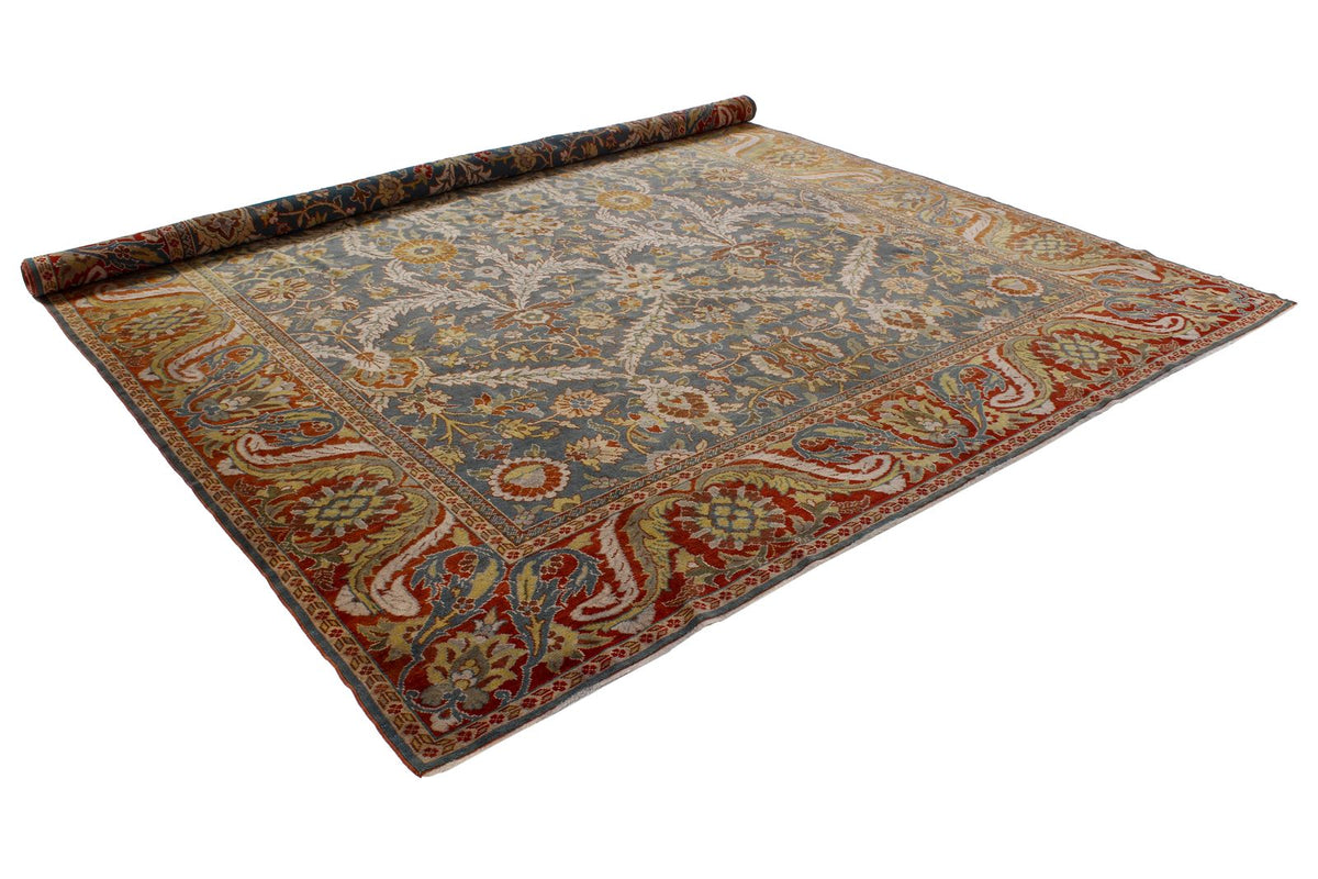 10x13 Gray and Orange Turkish Oushak Rug