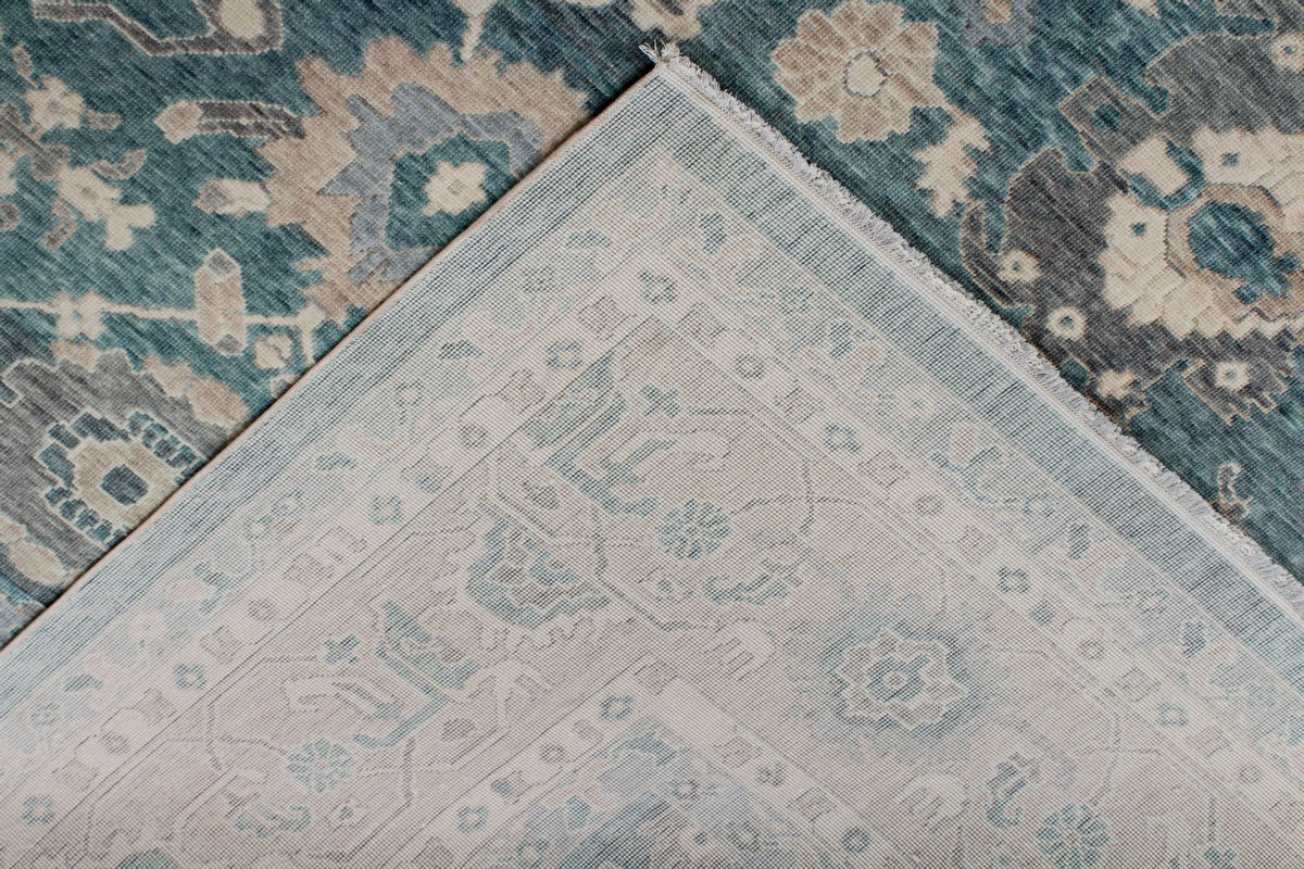 10x14 Blue and Beige Turkish Traditional Rug